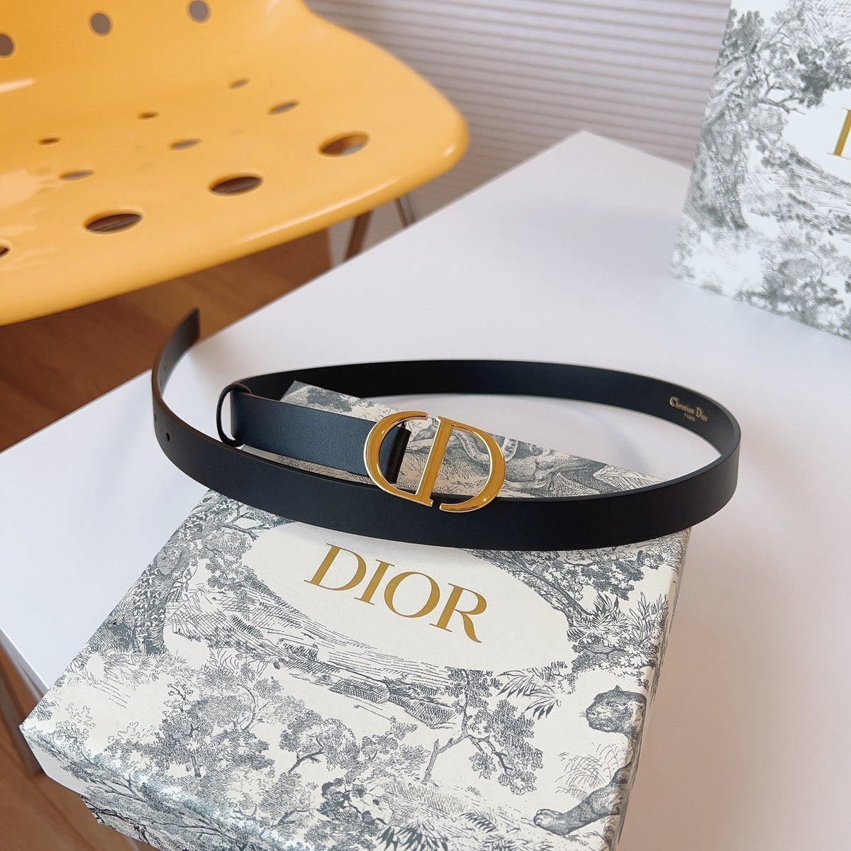 DIOR 25S BELT 20 MM IN BLACK CALFSKIN 613183