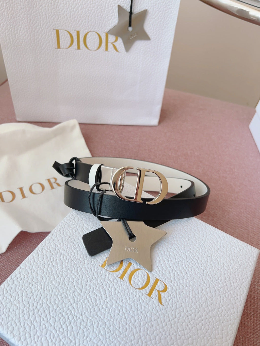 DIOR 25S BELT 20 MM IN BLACK CALFSKIN 618011