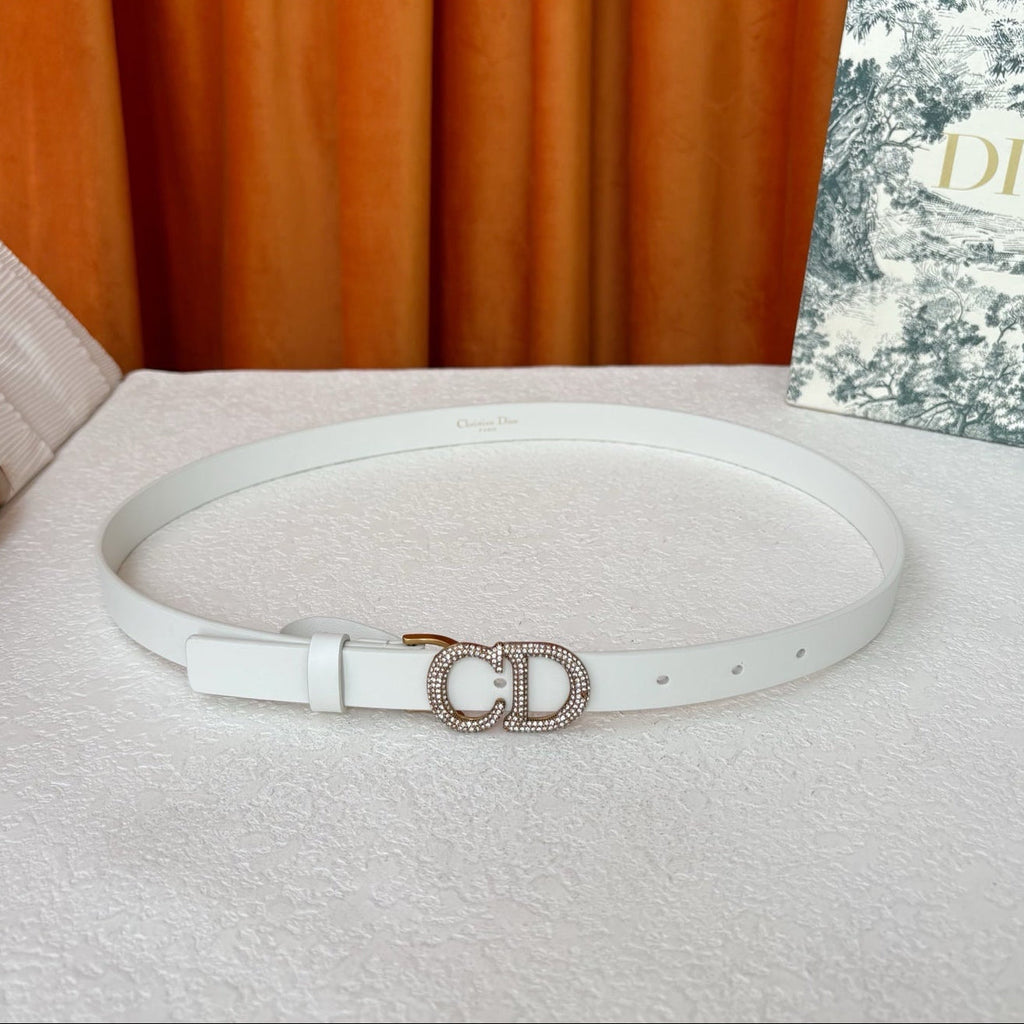 DIOR 25S BELT 20 MM IN WHITE CALFSKIN 595246