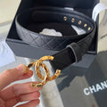 CHANEL 25S BELT 30 MM IN BLACK CALFSKIN 616605